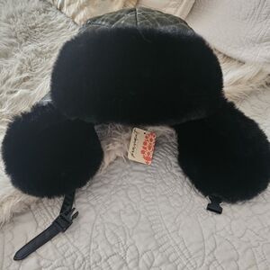 FP Movement by Free People Black Fur Aviator Hat